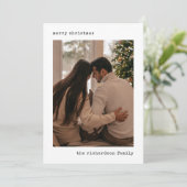 ミニマリスト タイプライター フォト ホリデー カード (スタンド正面)