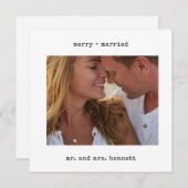 ミニマリスト タイプライター メリー アンド マリード フォト カード (正面/裏面)