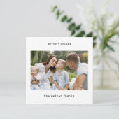 ミニマリスト タイプライター | 写真付きのクリスマスおめでとう シーズンカード (スタンド正面)