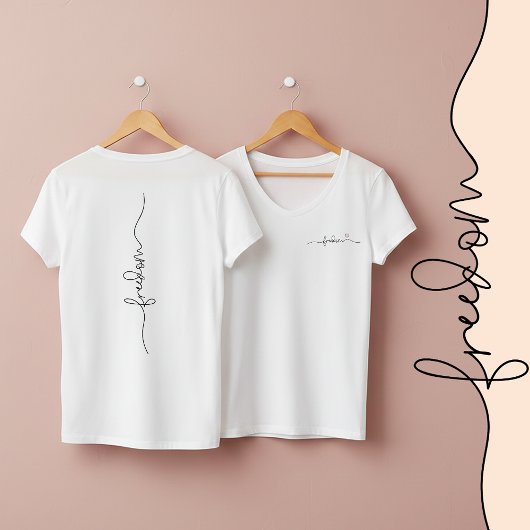 ミニマリスト タイポグラフィーデザイン 自由 Tシャツ