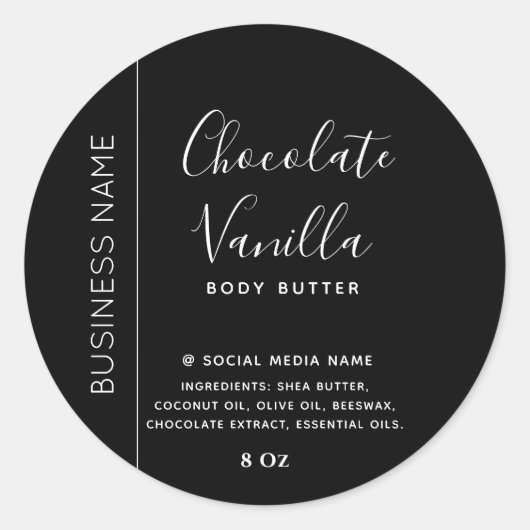 ミニマリスト タイポグラフィー モノクロ 製品 ラウンドシール (正面)