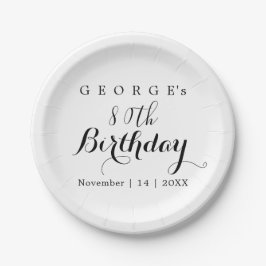 ミニマリスト タイポグラフィー 誕生日パーティーデザイン ペーパープレート