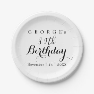 ミニマリスト タイポグラフィー 誕生日パーティーデザイン ペーパープレート