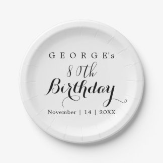 ミニマリスト タイポグラフィー 誕生日パーティーデザイン ペーパープレート