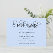 ミニマリスト タイポグラフィー Save the Date 招待状 (スタンド正面)