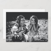 ミニマリスト タイポグラフィ オーバーレイ フォト ハヌカ シーズンカード (正面/裏面)