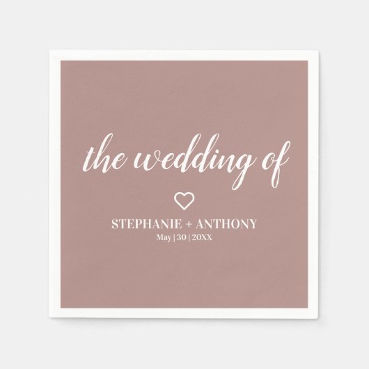 ミニマリスト・ダスティバラとホワイト結婚ズ スタンダードカクテルナプキン (正面)