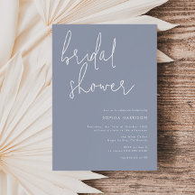 ミニマリスト ダスティーブルー ブライダルシャワー