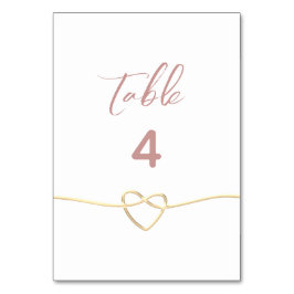 ミニマリスト ダスティ ローズ ウェディング テーブルナンバー