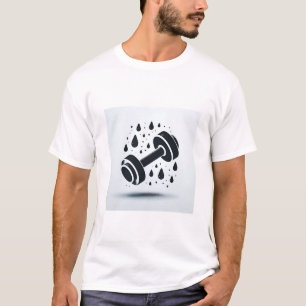 ミニマリスト ダンベルと汗のドロップ フィットネス モティバ Tシャツ