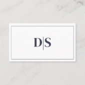 ミニマリスト ダークグレー オン ホワイトイニシャル QRコード 名刺 (正面)