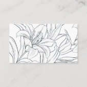 ミニマリスト ダークブルーとホワイトの Lily カスタムロゴ 名刺 (裏面)