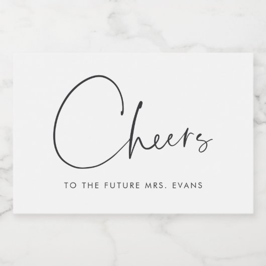 ミニマリスト チェアーズ・トゥ・ザ・フューチャー ミセス ブライズシャワー スパークリングワインラベル (シングルラベル)