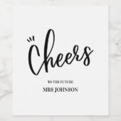 ミニマリスト チェアーズ トゥ ザ フューチャー MRS ブライダルシャワー ワインラベル (シングルラベル)