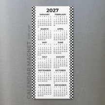 ミニマリスト チェッカー 2027 マグネットカレンダー