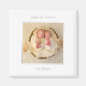 ミニマリスト・ツインズ写真誕生のお知らせ マグネット (正面)