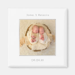 ミニマリスト・ツインズ写真誕生のお知らせ マグネット