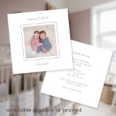 ミニマリスト・ツインズ写真誕生のお知らせ 案内状