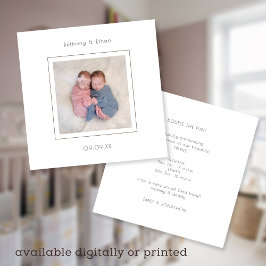 ミニマリスト・ツインズ写真誕生のお知らせ 案内状