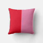 ミニマリスト ツートン ピンクとレッド カラー ブロック クッション (裏面)