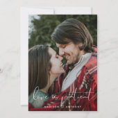 ミニマリスト ティールブルー 結婚延期 フォト 案内状 (正面)