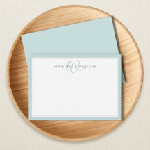 ミニマリスト・ティール二重枠モノグラム