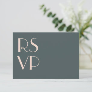 ミニマリスト ティール アートデコ ウェディング RSVP QR コード