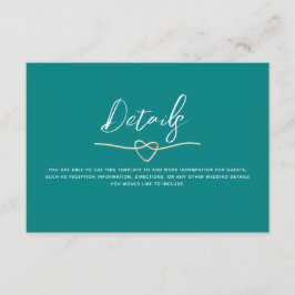 ミニマリスト ティール ウェディングの詳細 エンクロージャーカード
