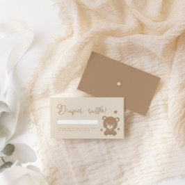 ミニマリスト テディベア おむつくじ ベビーシャワー エンクロージャーカード