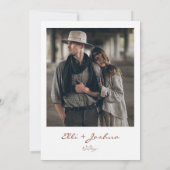 ミニマリスト テラコッタ ボヘミアンスタイルのエンゲージメントカード 招待状 (裏面)