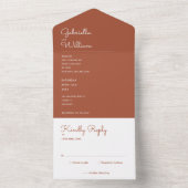 ミニマリスト・テラコッタ・モノグラ結婚ム脚本 オールインワン招待状 (内側)