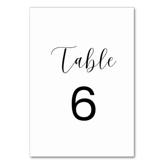 ミニマリスト テーブル ナンバー 6 カード (正面)