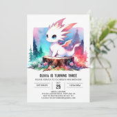 ミニマリスト テーマ ドラゴン 誕生日 招待状 (スタンド正面)