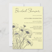 ミニマリスト デイジー ブライダルシャワー 招待状 (正面)