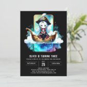 ミニマリスト・デジタル・パイレーツ誕生日 招待状 (スタンド正面)