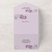 ミニマリスト・トップ・パープ縁どル・ベリー・リ結婚ーフズ オールインワン招待状 (外側)