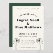 ミニマリスト・トロピックス結婚式招待状 招待状 (正面/裏面)