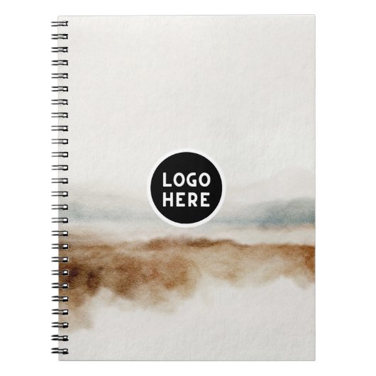 ミニマリスト ナチュラル ウォーターカラー アブストラクト パターン ノートブック (正面)