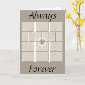 ミニマリスト ニュートラル ジオメトリック ベージュ トーン デザイン カード (黄色い花)