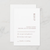 ミニマリスト ニュートラル ホワイト ウェディング RSVP カード (正面/裏面)