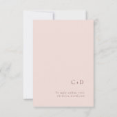 ミニマリスト ニュートラル ローズ ウェディング RSVP カード (裏面)