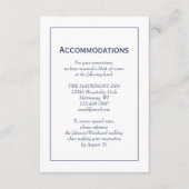 ミニマリスト ネイビーブルー ホワイト ウェディング 宿泊施設 エンクロージャーカード (正面)