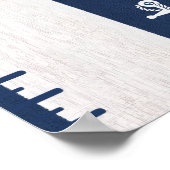 ミニマリスト ネイビー ナウティカル キッズ 成長チャート ID836 ポスター (角)