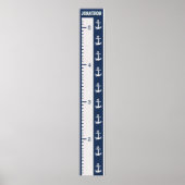 ミニマリスト ネイビー ナウティカル キッズ 成長チャート ID836 ポスター (正面)