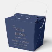 ミニマリスト ネイビー 前夜 結婚式 パーティー フェイバーボックス (正面)