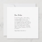 ミニマリスト ハッピー ファーザーズ デー ブラザー グリーティング カード (裏面)