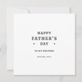 ミニマリスト ハッピー ファーザーズ デー ブラザー グリーティング カード (正面)