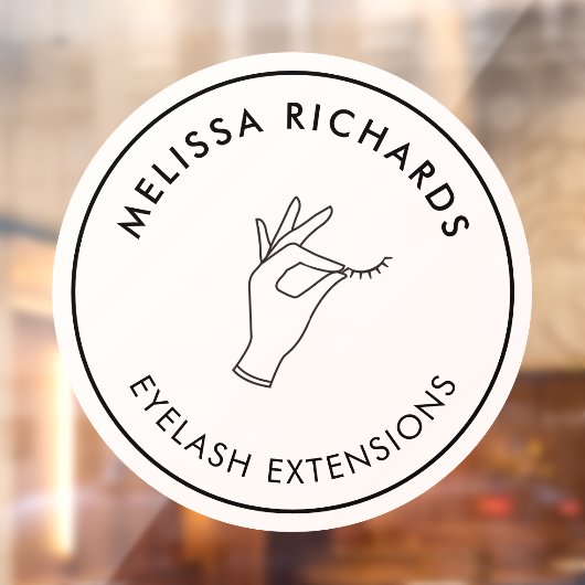 ミニマリスト ハンドとラッシュ サークル ロゴ ピンク ウィンドウサイン (シート2)