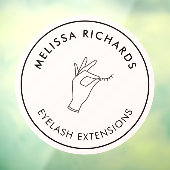 ミニマリスト ハンドとラッシュ サークル ロゴ ピンク ウィンドウサイン (シート3)