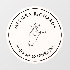 ミニマリスト ハンドとラッシュ サークル ロゴ ピンク ウィンドウサイン